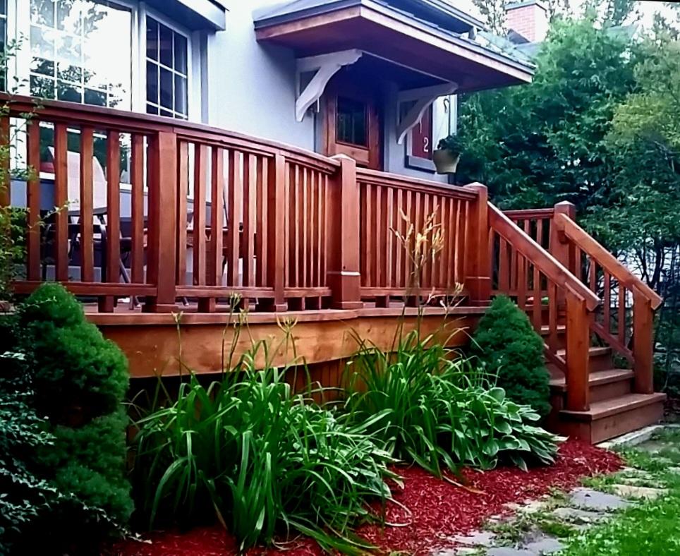 Stained deck